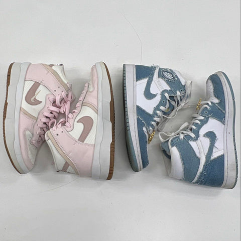 Lot of 2 Nike Air Jordan 1 High & Dunk High Up Sneakers Womens Size 7.5