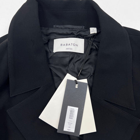 Babaton Women's Black Postage Belted Cropped Jacket Sz L NWT
