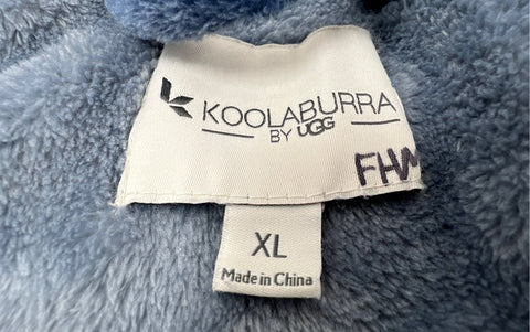 Koolaburra by UGG Women's Blue Plush Fleece Shawl Collar Belted Robe Size XL