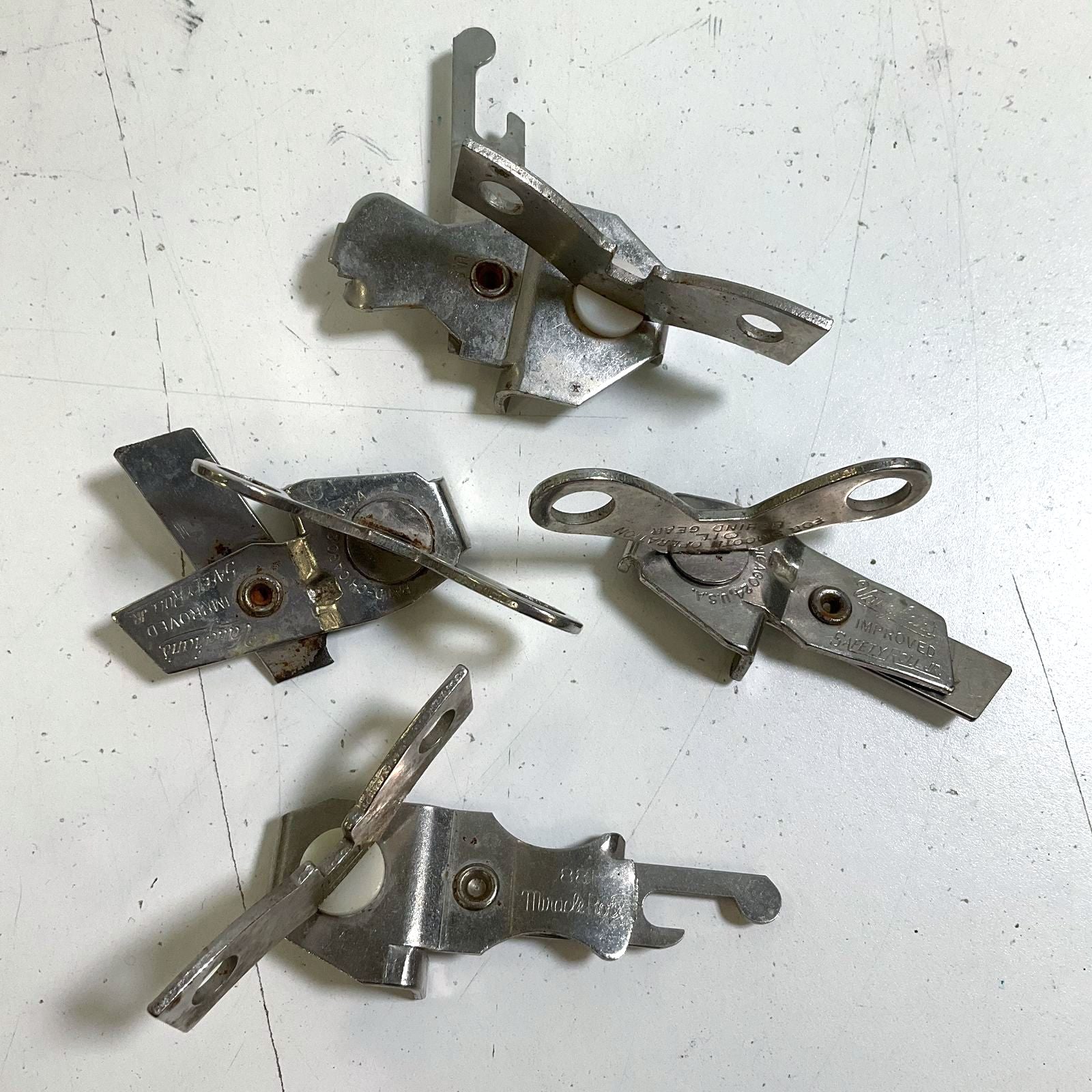 Vintage Can Opener Lot 4 Vaughan's Swing-A-Way Ekco Wall Mount Parts USA