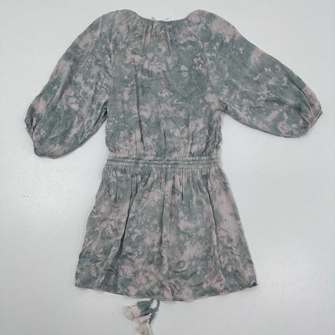 Young Fabulous & Broke Women's Junia Dress Green Gray Tie Dye Tassel Sz S NWT