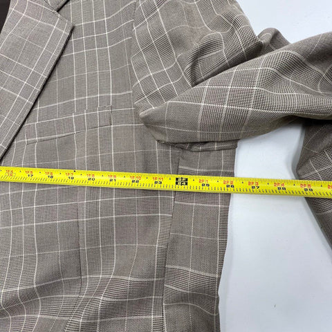 Circle S Men's Window Pane Sport Coat Blazer Tan Plaid Western Yoke NWT Sz 52R