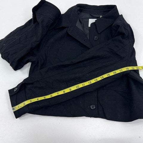 Wilfred Women's Little Cropped Jacket Black Noir Button Front Sz L NWT
