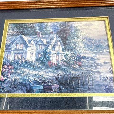 Thomas Kinkade Lot 3 Framed Prints Landscape Cottage Bridge of Faith Signed