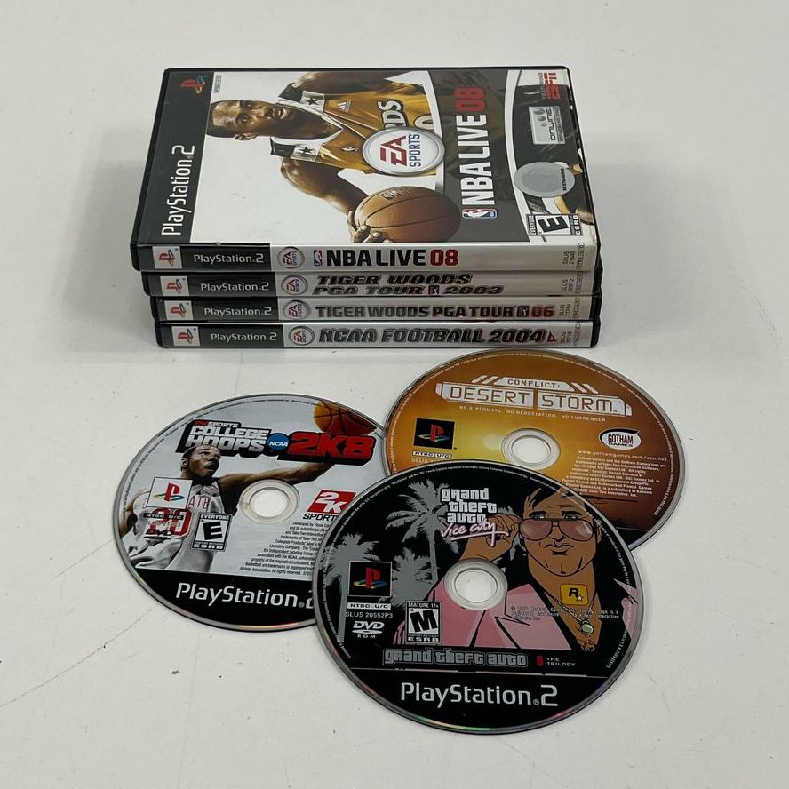Sony Playstation 2 PS2 Mixed Games Lot in Cases UNTESTED Desert Storm GTA NCAA