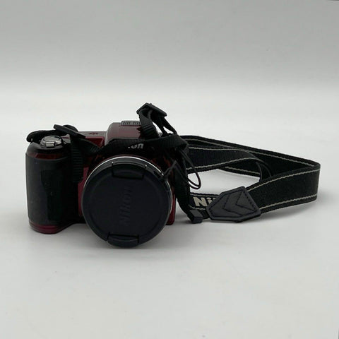Nikon Coolpix L110 12.1MP Digital Bridge Camera 15x Optical Zoom Red Bundle