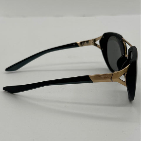 Nike Women's Flex Motion Sunglasses Black Gold EV1016 010 Grey Mirrored Lens