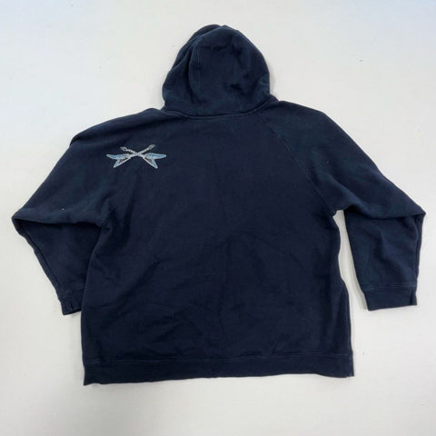 Vintage Y2K Top Heavy Black Turn It Up Guitar Graphic Hoodie Men's Size M