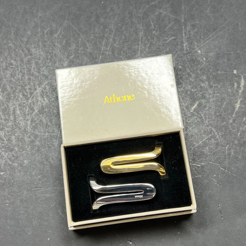 Athene Gold and Silver tone Thumb Braces in Box