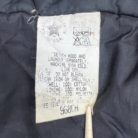 Vintage Carhartt 968QH Brown Duck Canvas Quilted Faux Fur Snap Hood Made USA