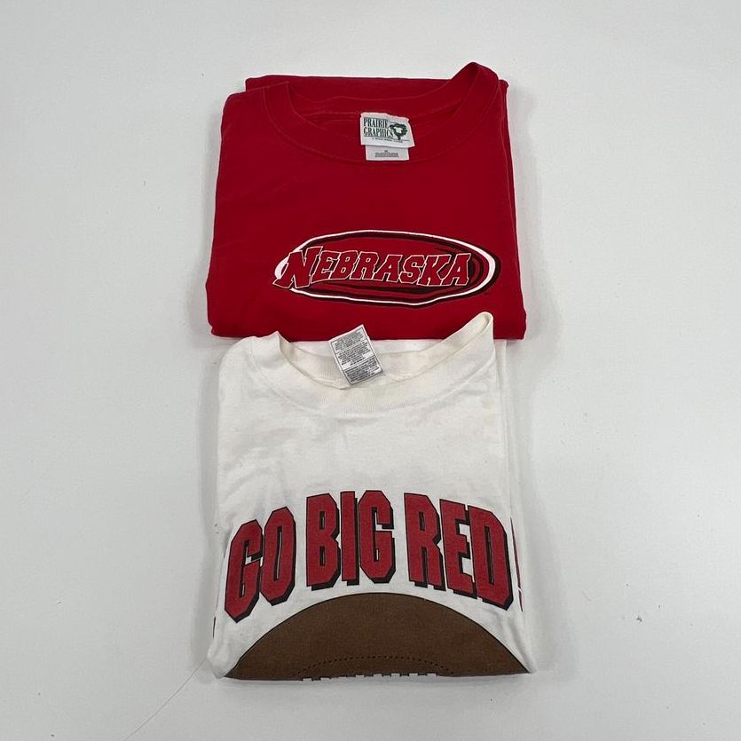 Vintage Y2K Nebraska Cornhuskers T Shirt Lot Go Big Red Football Sz XL