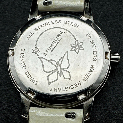 Stuhrling Original Women's Swiss Quartz Watch Mother of Pearl Butterfly Box