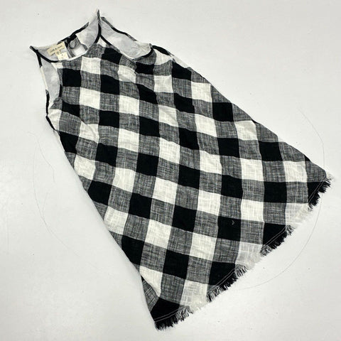 Cloth & Stone Women's Buffalo Check Sleeveless Mini Dress Black White Sz S NWT