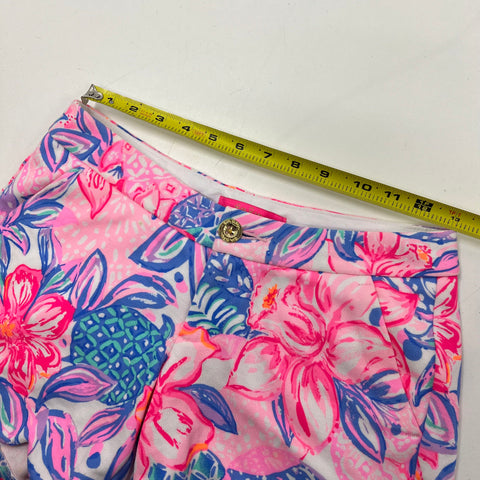 Lilly Pulitzer Buttercup Scalloped Shorts Floral Pineapple Women's Size 00