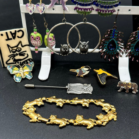 Animal Theme Jewelry Lot of 27 Lauren Conrad Lindenwold Necklaces Earrings Pins
