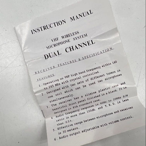 Home Karaoke HKW-868 Vintage VHF Wireless Microphone System Dual Channel Boxed