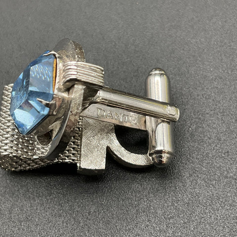 Vintage Swank Dante Cufflink Lot 9 Sets Mid-Century Costume Jewelry Blue Amber