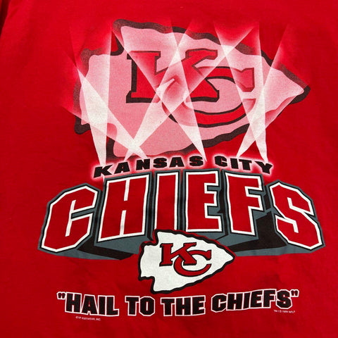 Vintage 1999 Kansas City Chiefs NFL T-Shirt Double Stitch CSA USA Made Sz L