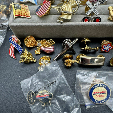 Vintage to Modern Costume Lapel Pin Lot Mixed Themes Military Nursing Religious