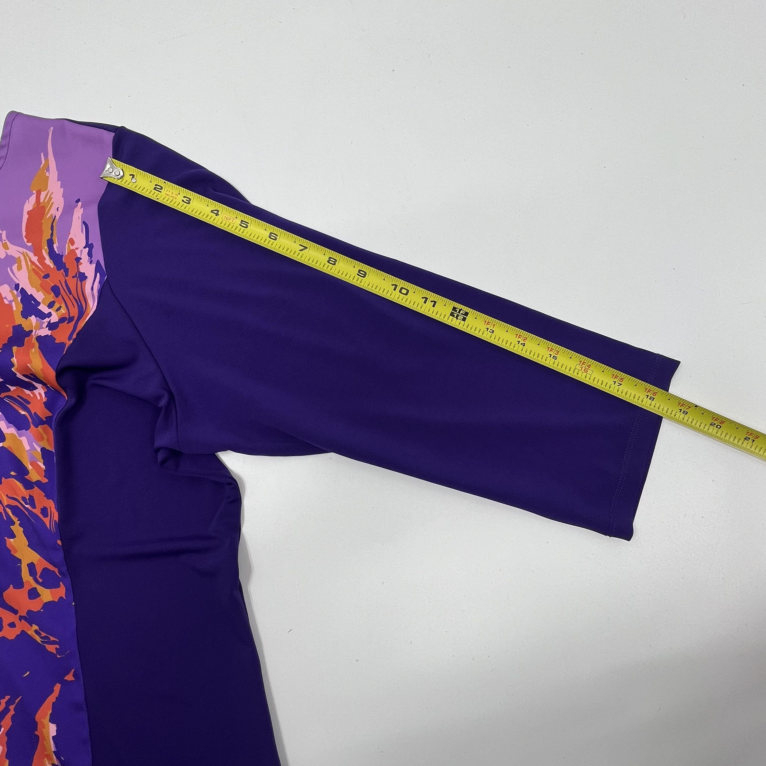 Bob Mackie Wearable Art Women's Purple Abstract Floral Shirt Size XL