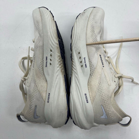 Brooks Glycerin 19 White Navy Blue Running Shoes Men's Size 9