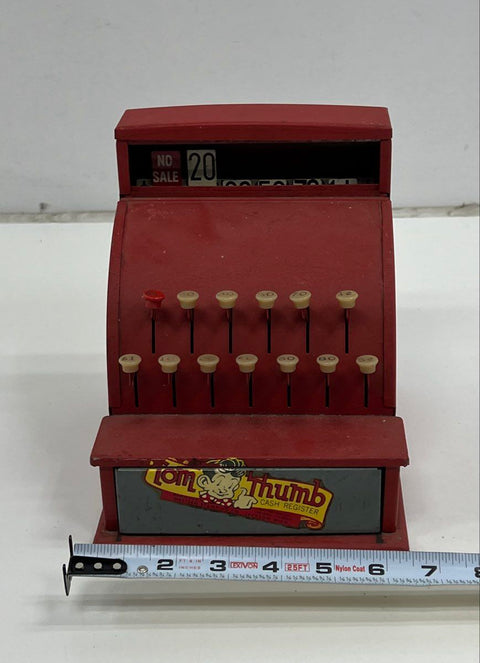 Vintage Tom Thumb Toy Cash Register Metal Western Stamping Co Jackson MI Red