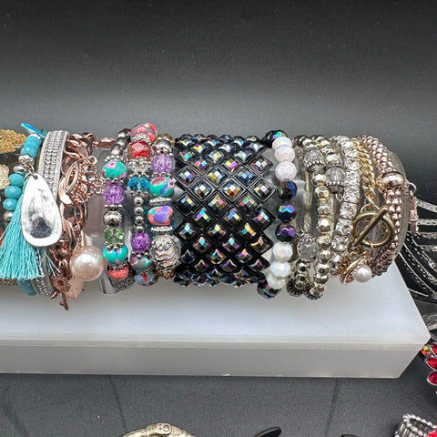 Costume Jewelry Lot 38pc Bracelets Bangles Cuffs Rhinestone Time and Tru Mixed