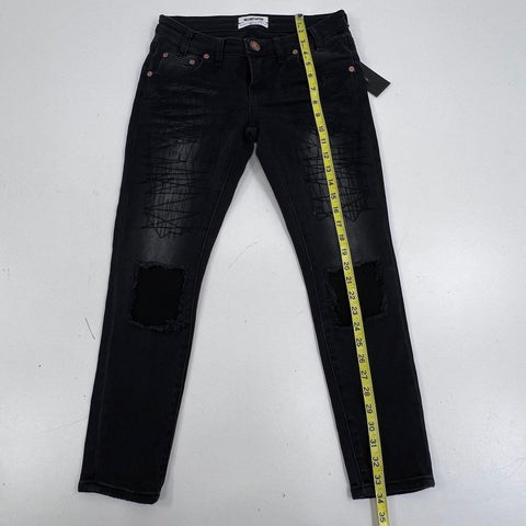 One Teaspoon Women's Freebirds II Black Distressed Fitted Leg Jeans Sz 26 NWT