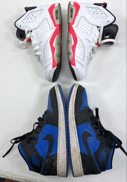 Lot of 2 Jordan Air Jordan 6 Infrared & Air Jordan 1 Royal Blue Size 5.5Y