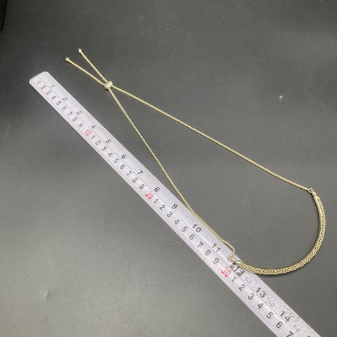 Kendra Scott Gold Tone Curved Filigree Bar Adjustable Bolo Slider Necklace 15"