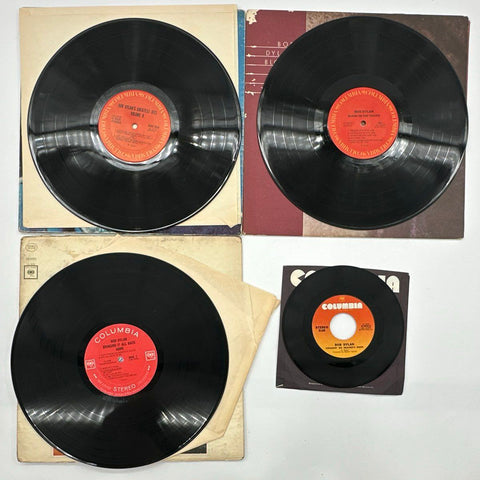 Bob Dylan 4 Record Lot 3 LPs 1 45 RPM Folk Rock 1960s-1970s See Photos
