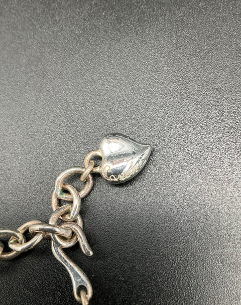 Vintage Carolee Signed Faux Pearl Necklace & Bracelet Set Silver Tone Knotted