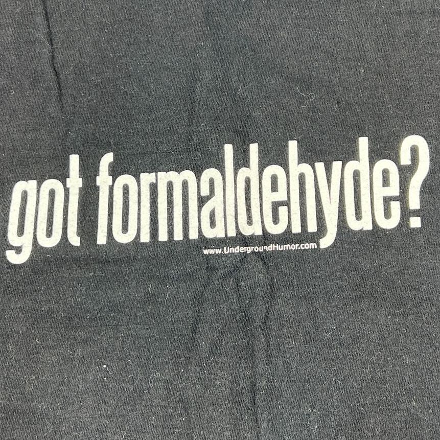 Men's Hanes Beefy Got Formaldehyde? Black Goth Y2K T-shirt - Size Medium