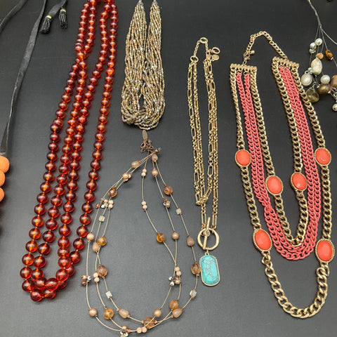 Chico's Lia Sophia NY Beaded Statement Necklace Jewelry Lot of 8 Boho Styles