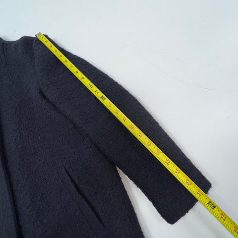 Closed Women's Bubble Pori Coat Jacket Black Mohair Wool Blend Mock Neck S