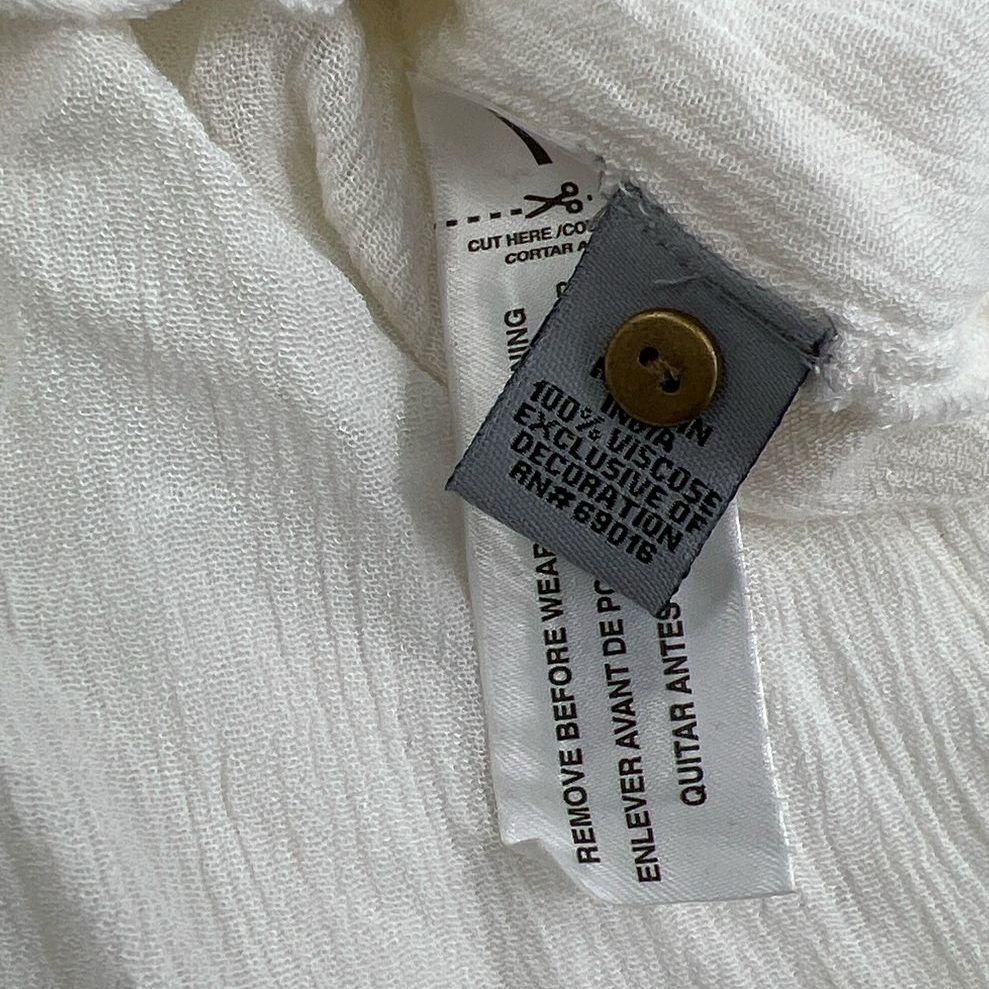 NWT Women's Ruff Hewn GREY White Beaded Long Sleeve Tunic Blouse - Size 3XL