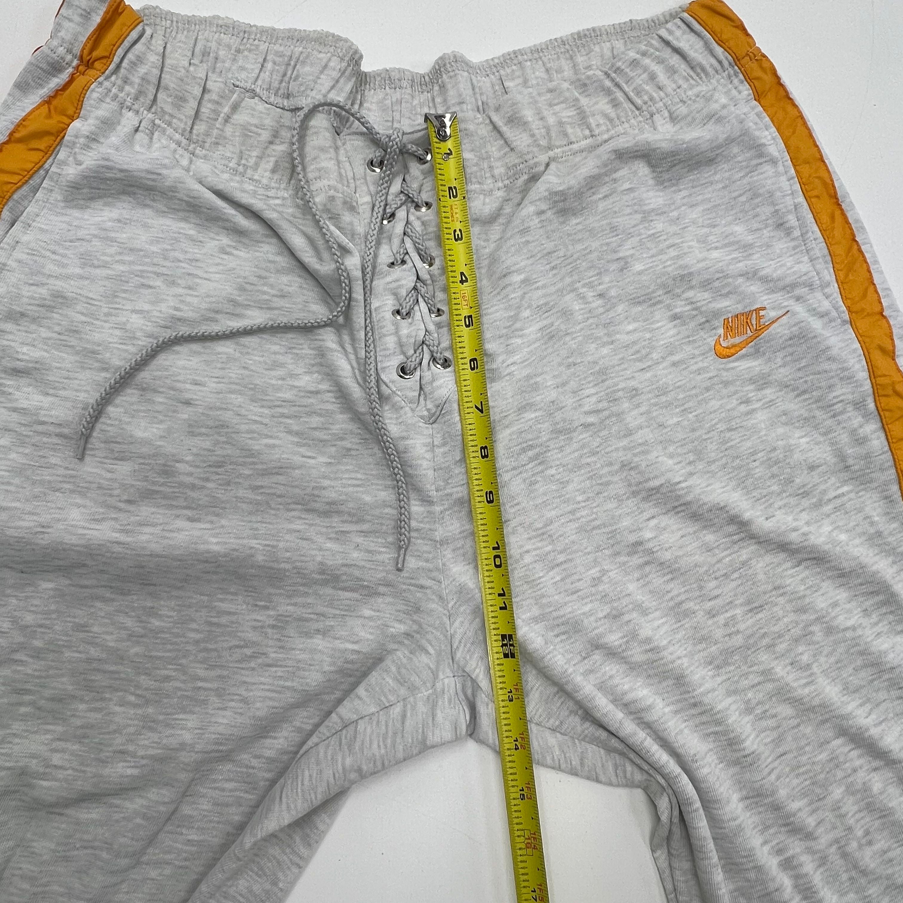 Nike Gray Orange Cross Training Lace Up Side Stripe Joggers Pants Women's L