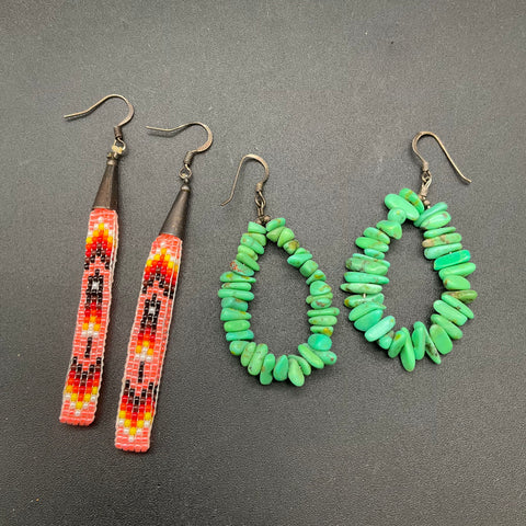 Native American Style Beaded Earrings Lot 6 Pairs Handcrafted Boho Jewelry