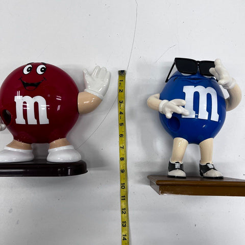 M&M's Candy Dispenser Lot Red and Blue Character Figures Vintage 1991