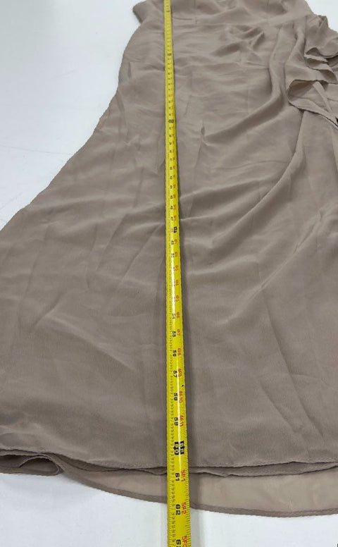 JJ's House Women's Taupe A-Line Crisscross Back Gown Dress Size 12 NWT