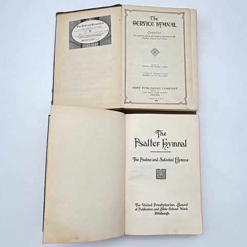 Vintage Religious Hymnal Lot 2 The Service Hymnal 1946 & The Psalter Hymnal