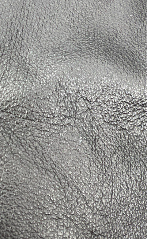 Vintage Charles Klein Black Leather Faux Fur Pleated Sleeve Jacket Coat Womens M