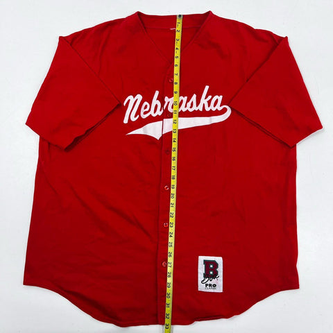 Vintage 90s Nebraska Huskers Bo-Pro Classic Baseball Jersey Red Sz XXL