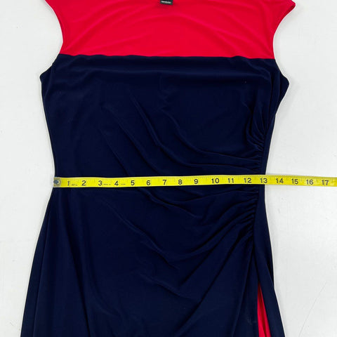 Lauren Ralph Lauren Women's Navy Red Colorblock Ruched Sheath Dress Sz 6 NWT