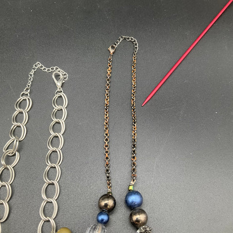 Fashion Statement Jewelry Lot of 8 Necklaces Beaded Bib Pendant Multi-Strand