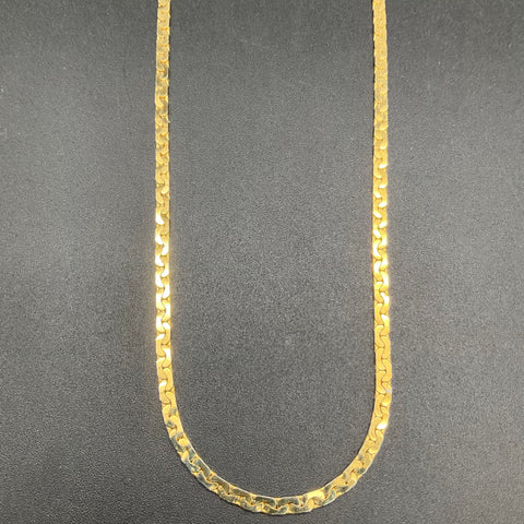 Vintage 14K GP Gold Plated Flat Interlocking Link Chain Necklace 19"