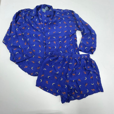 Vintage 1993 Camel Cigarettes Silk Pajama Set All Over Print Promo Sz XL