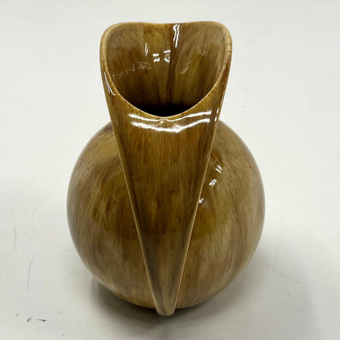 Vintage Studio Pottery Vase Signed EL 59 Mid Century Modern Drip Glaze Ceramic