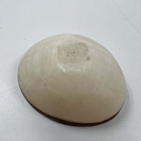 Stone Bowl Candle Rustic Decorative Alabaster Onyx Style Brown Cream 3.5 Inch