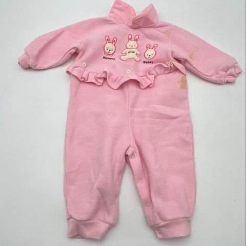 Vintage 90s Baby Beluga New York Lot Dress Sleeper Bodysuit Bunny Bear Pink 12M
